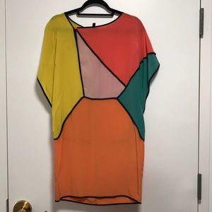 BCBG Maxazria Multi Color-block Shift Dress